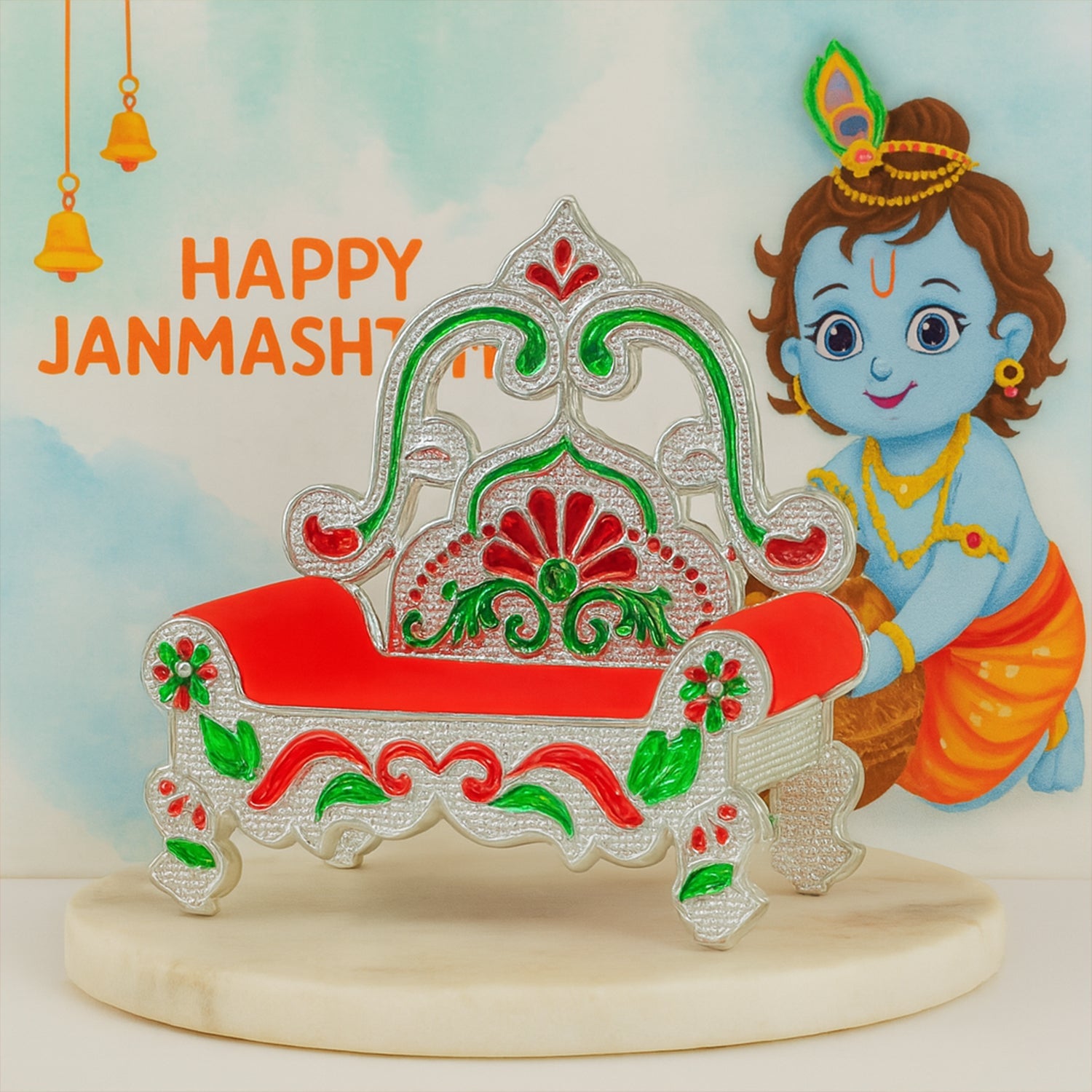 Plastic Decorative Small Singhasan for Laddu Gopal, Krishna Ji or Ganesha Idol (1 Pc) Plastic Decorative Small Singhasan for Laddu Gopal, Krishna Ji or Ganesha Idol (1 Pc)